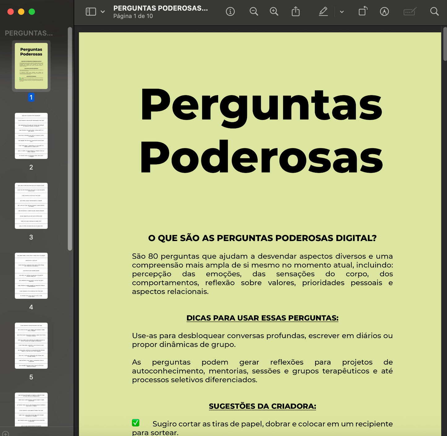 Cartas Perguntas Poderosas