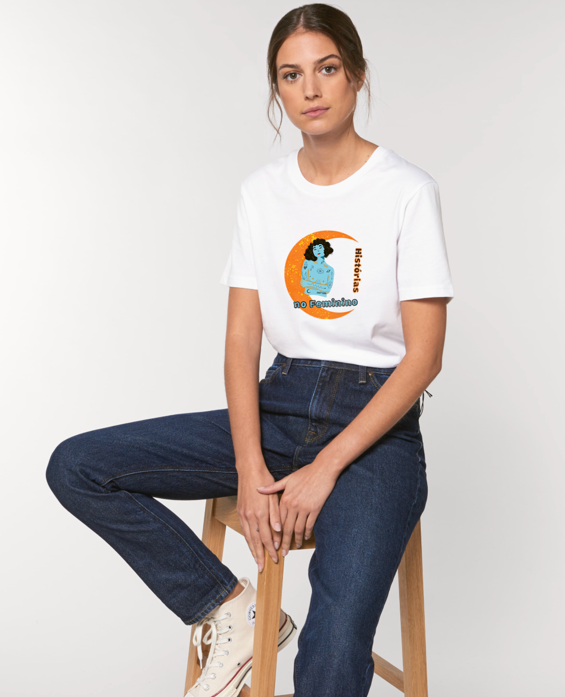 T-shirt ORGÂNICA Histórias no Feminino - Unissex