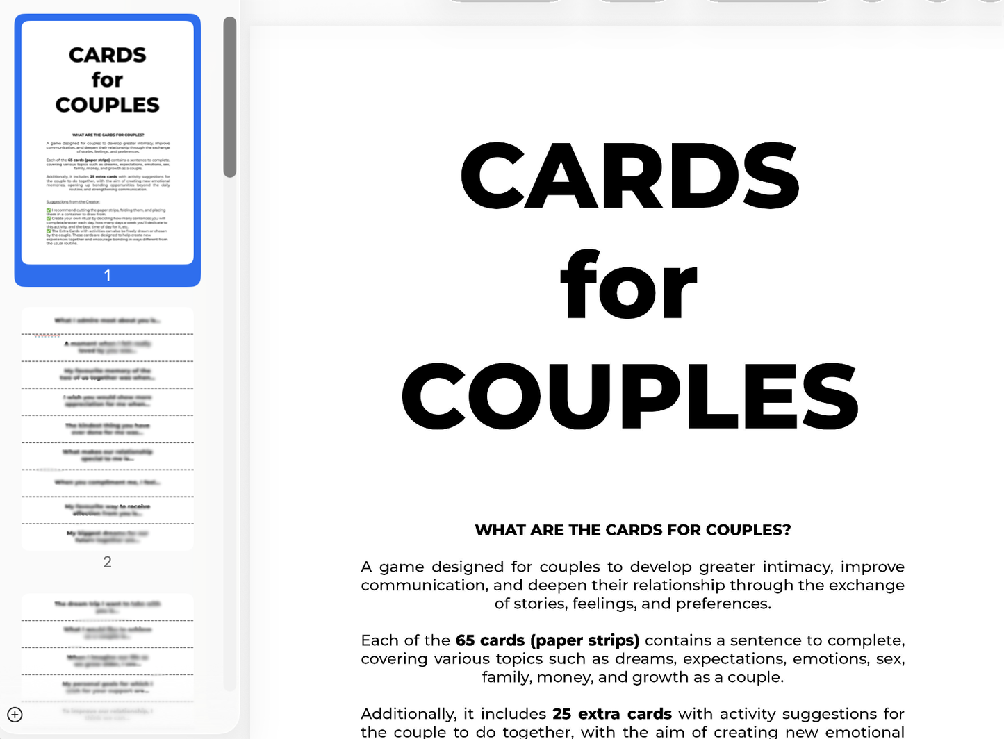 Cartas para Parejas DIGITAL